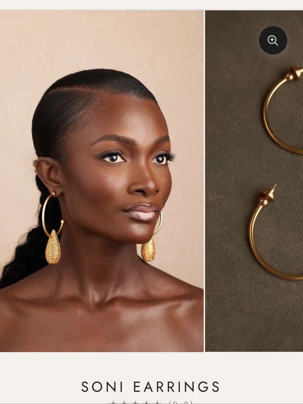 Soni Khoi Gold Hoop Drop Earrings -